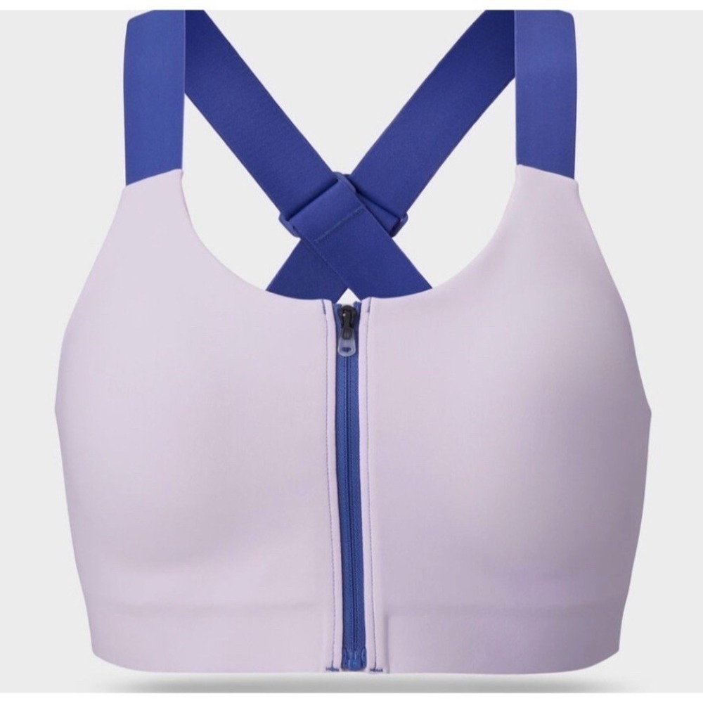 Alaskan Hardgear Zip Front Crossback Sports Bra Womens Sz 6 Purple High support